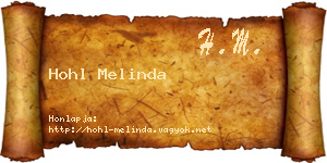 Hohl Melinda névjegykártya