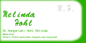 melinda hohl business card